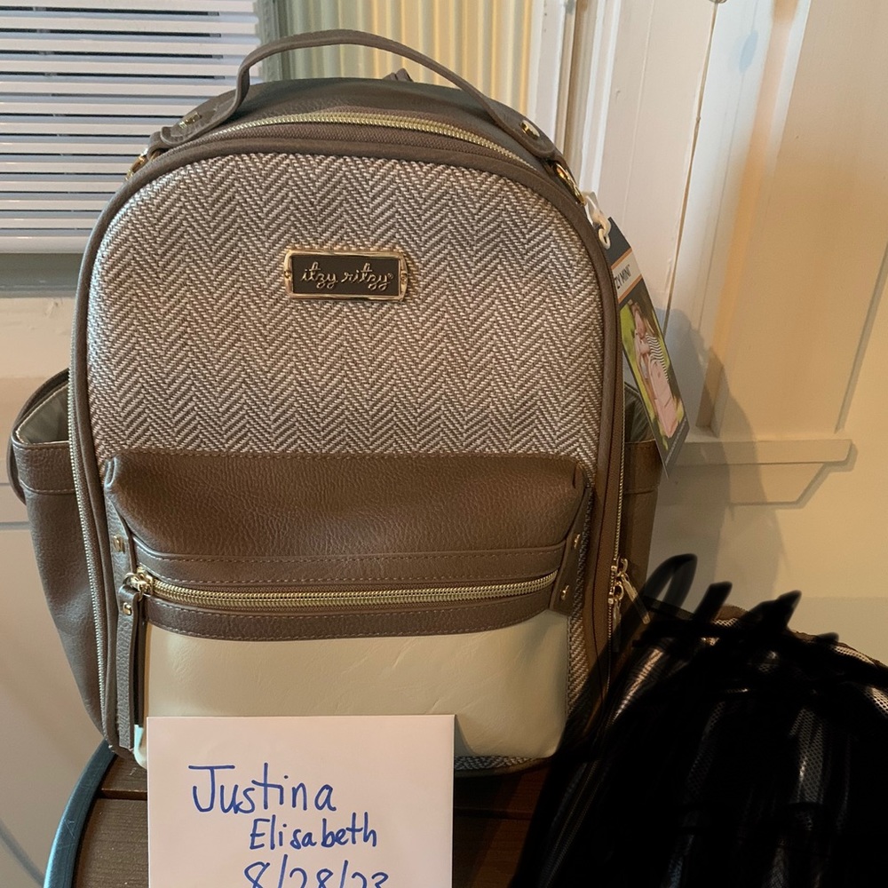 NWT Itzy Ritzy Mini Vanilla Latte Diaper Bag Backpack
